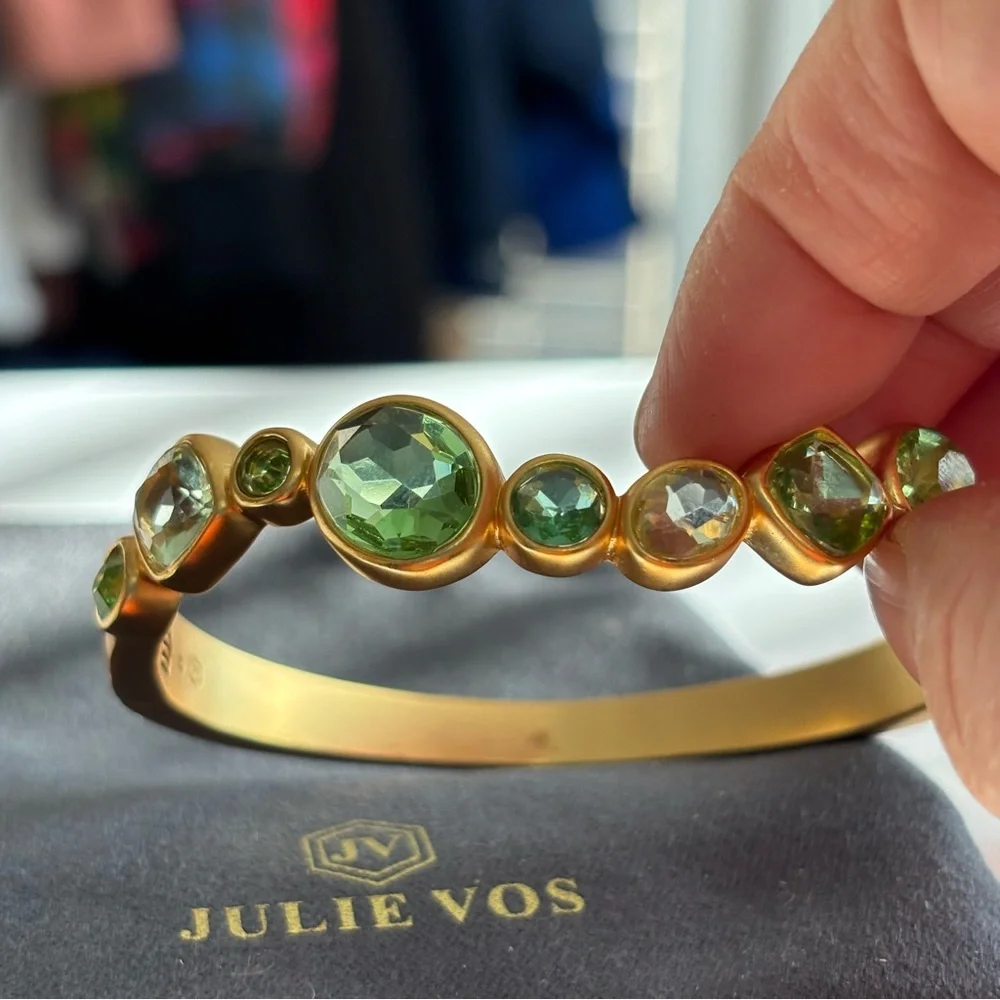 Julie Vos Gold Bracelet with Green Gemstones